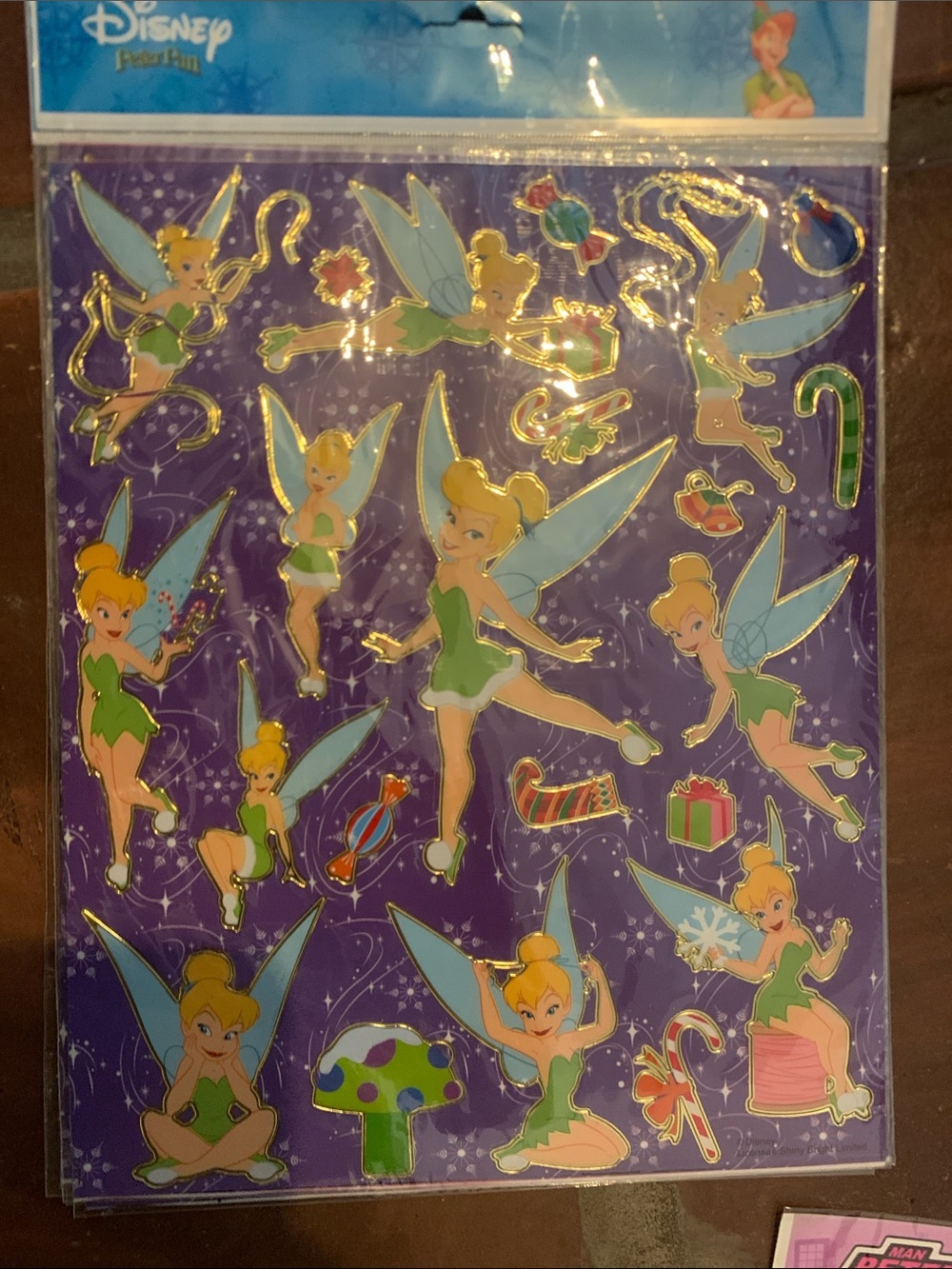 Disney Tinker Bell Purple Holiday Sticker Sheet - Tinker Bell Stickers